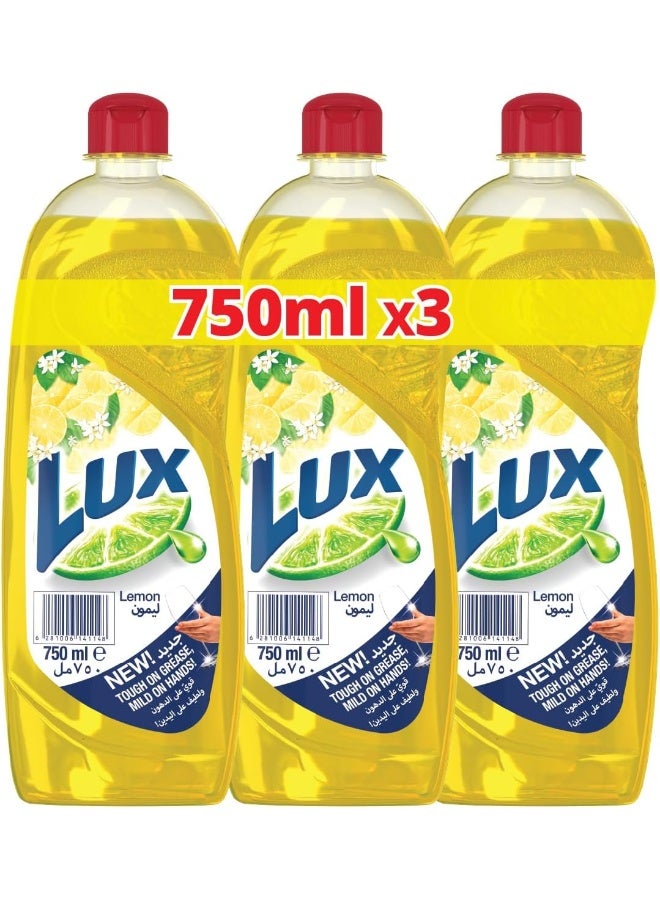 Lux Lemon Dishwash Liquid - 750ml x 3 Pack